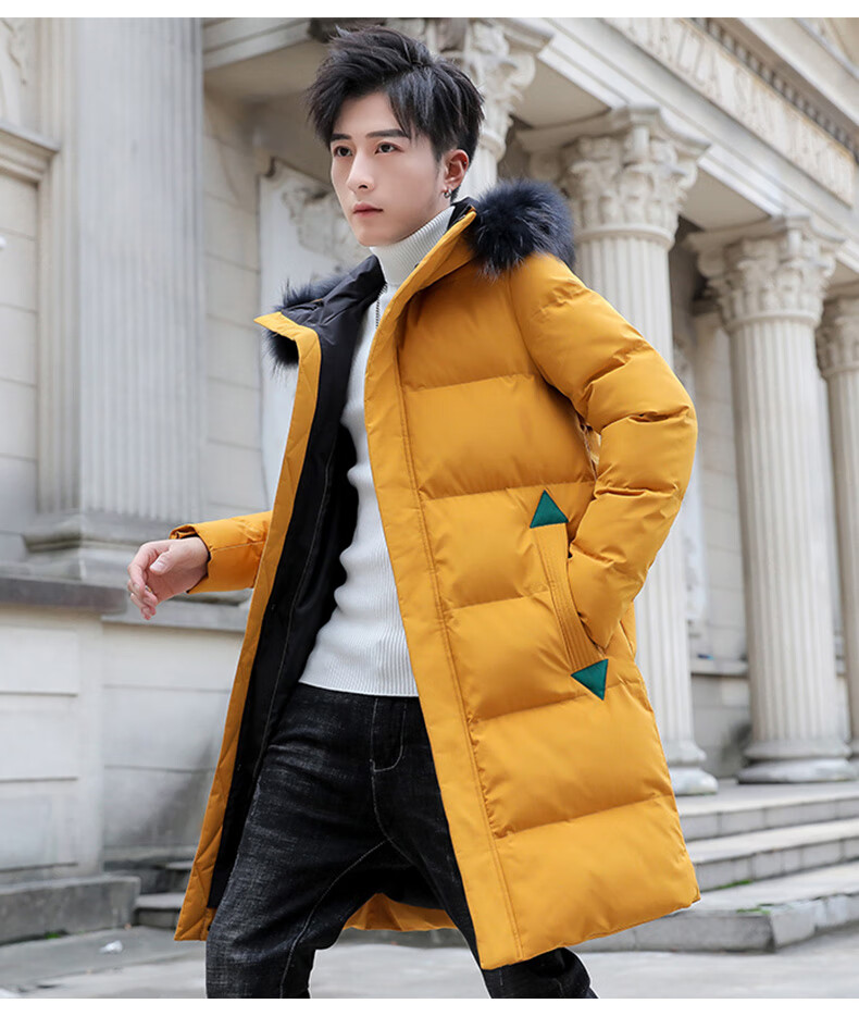 恒源祥品牌 秋冬款棉衣男中长款韩版修身青少年棉袄2019新款学生棉服
