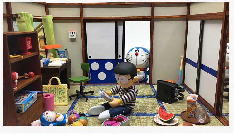 哆啦a梦模型屋 【大雄房间】 哆啦a梦的家 1/12精品模型屋木制材料
