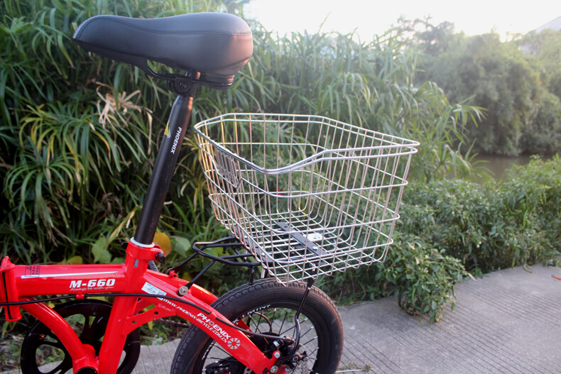 不锈钢自行车后车篮加大后置菜篮山地车后座篓货架车筐学生书包篮