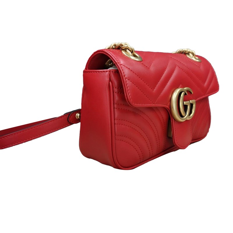 gucci古驰ggmarmont马蒙红色单肩包红色22136