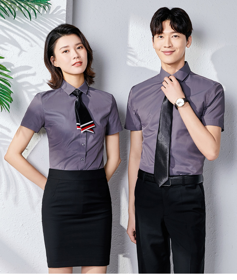 浦发银行工作服夏季职业装新款衬衫销售前台柜员蓝色修身职业工装定制