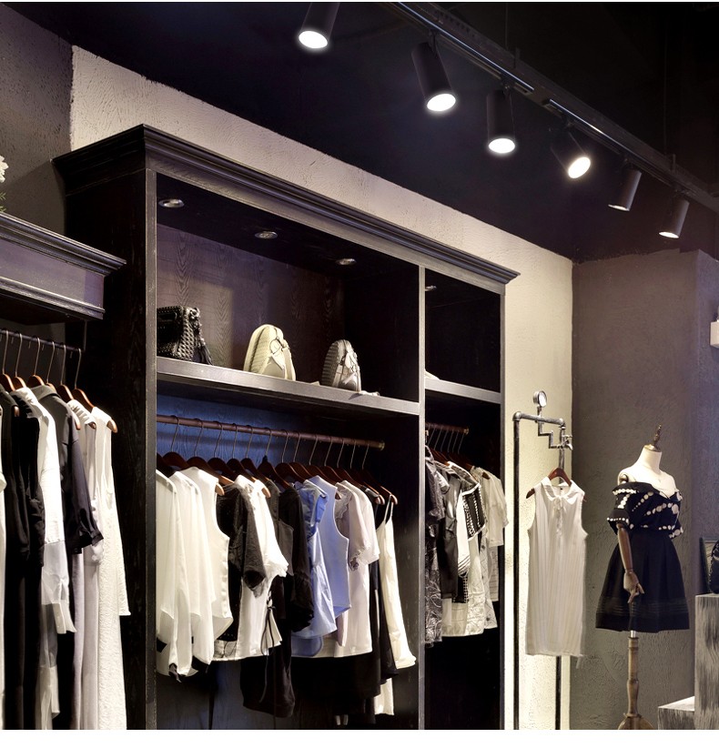 调焦轨道灯led射灯散光聚光灯服装店灯光cob导轨灯店铺商用展厅 30w白