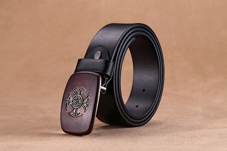 【京选品质】克罗心皮带男 克罗心腰带男头层牛皮平滑扣哈雷裤带手工