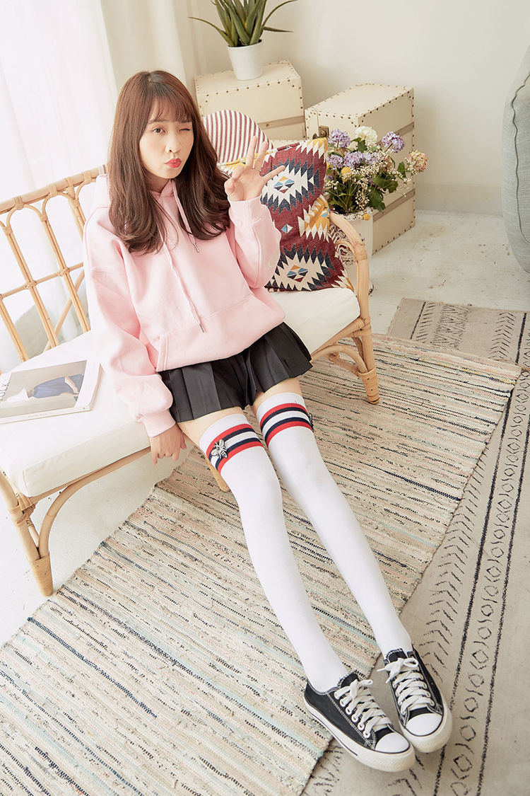 女jk长袜长筒袜女过膝ins潮高筒长袜秋街头jk日系小腿袜子女中筒单只4