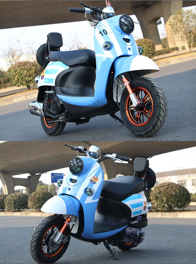 燃油小龟王125cc踏板摩托车可上牌助力车男女款燃油助力车街车小摩托