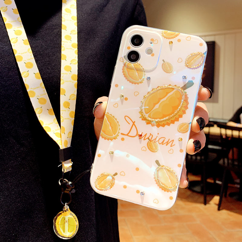 cvaojuv创意水果榴莲适用12pro苹果12手机壳iphone11手机套xsmax夏日