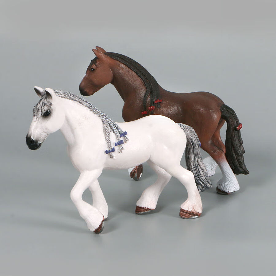 儿童仿真动物马模型白马夸特马套装野生动物玩具摆件马男礼物收藏pl12