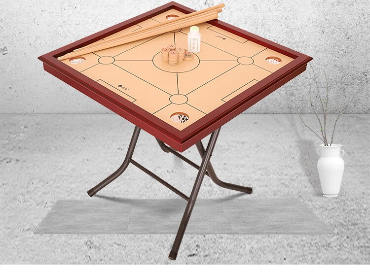 实木折叠康乐棋桌实木边框回弹效果好全套一副克朗棋子带四根杆子桌面