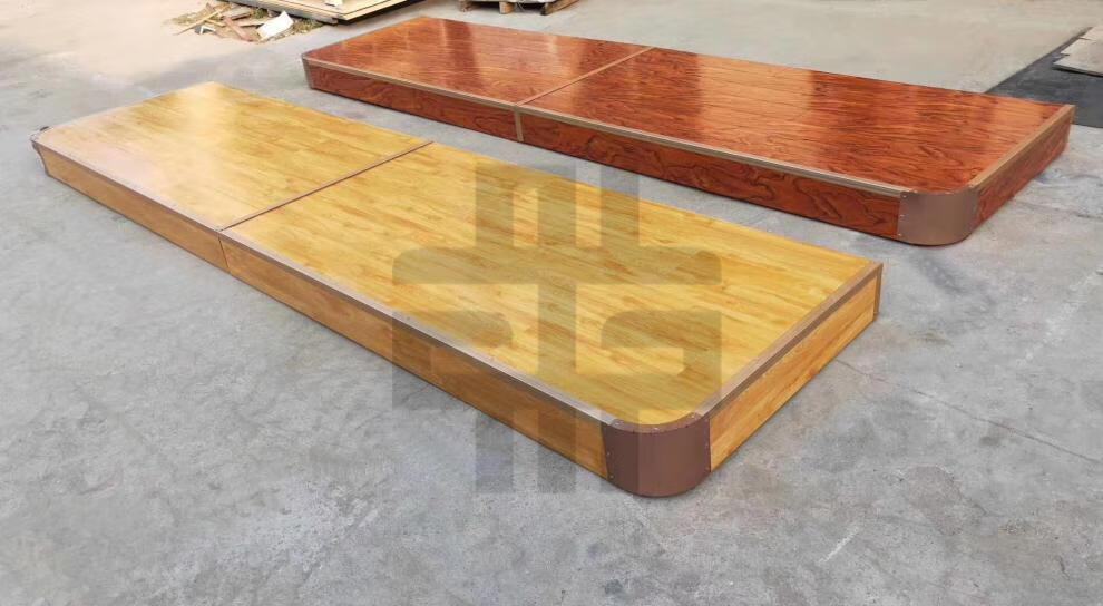 班奇盾学校讲台地台移动主持人站台教室会议室定制圆斜角钢木质舞台多