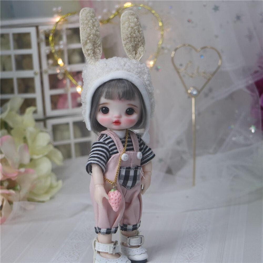 叮小马娃娃改妆bjd换装娃娃8分娃娃3d真眼女孩生日洋娃娃 黄卡其丸子