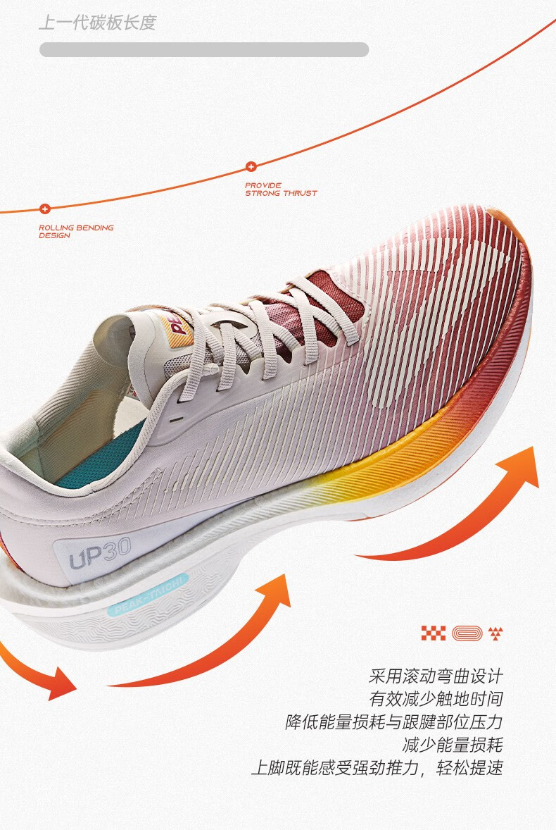 匹克up3020pb态极马拉松碳板跑鞋精英跑者训练运动跑步鞋流云男款3945