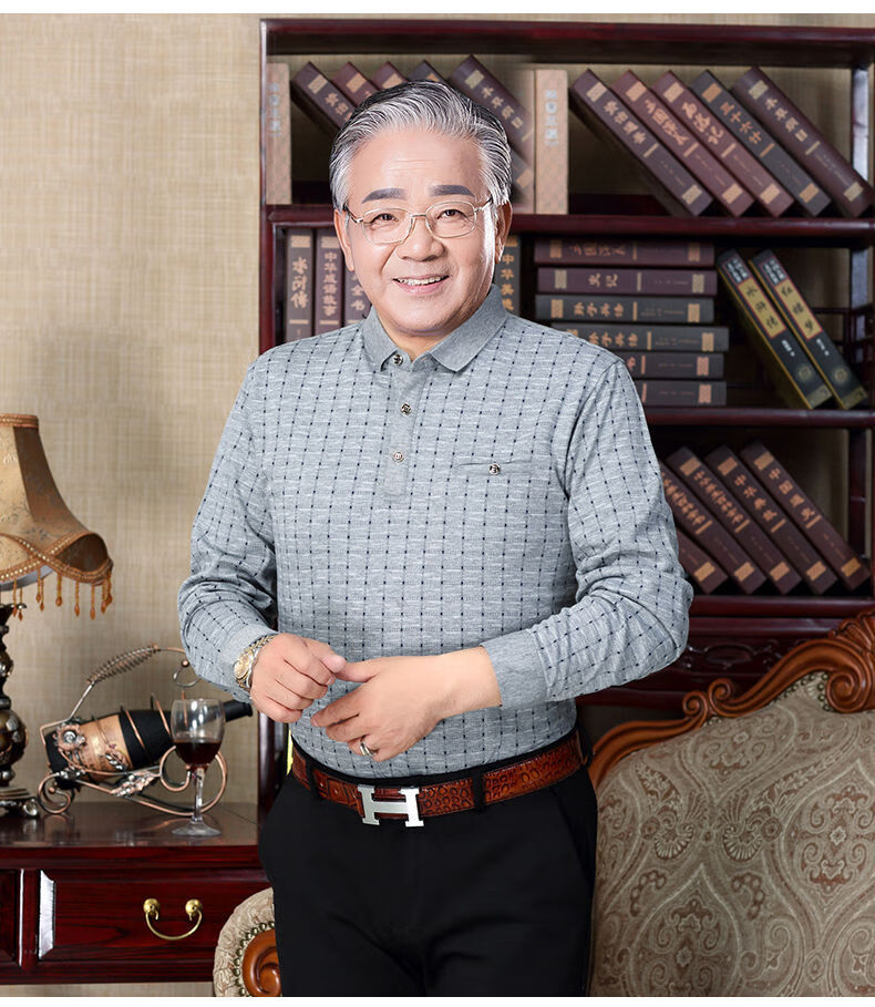 爷爷装夏装老头衫中老年人短袖t恤男老人汗衫半袖衣服60-70岁polo