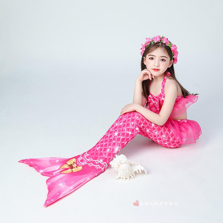 美人鱼泳衣公主裙分体比基尼游泳装人鱼尾巴服装儿童温泉套装夏天穿的