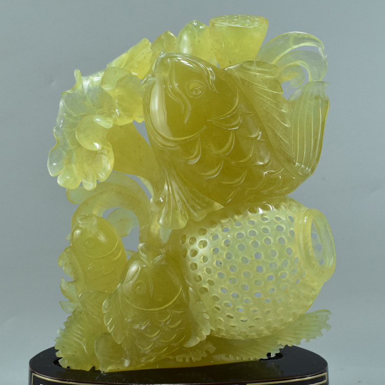 岫玉摆件岫玉鱼摆件辽宁岫岩玉石鱼摆件精品鲤鱼摆件升职礼物 10号