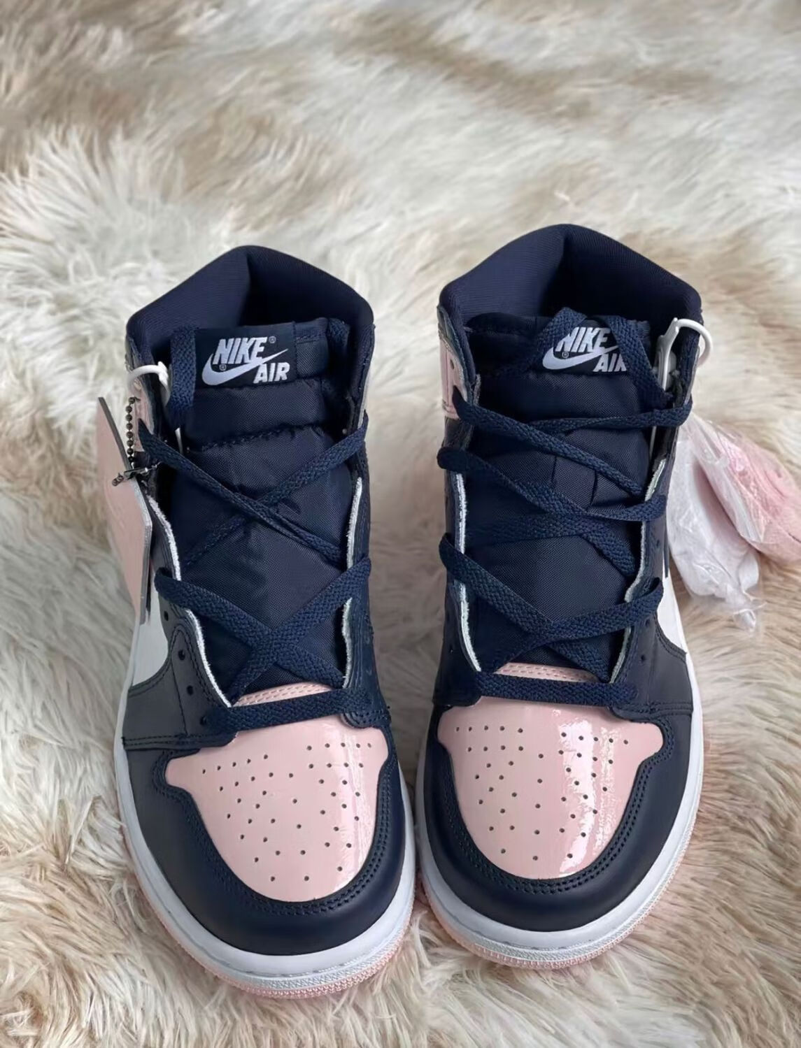 【官方旗舰】aj1 retro high og 男女款 黑粉脚趾 高帮休闲篮球鞋