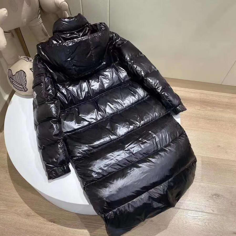 蒙口 玛雅羽绒服男女中长款过膝黑色亮面标准型面包服白鸭绒加厚同款