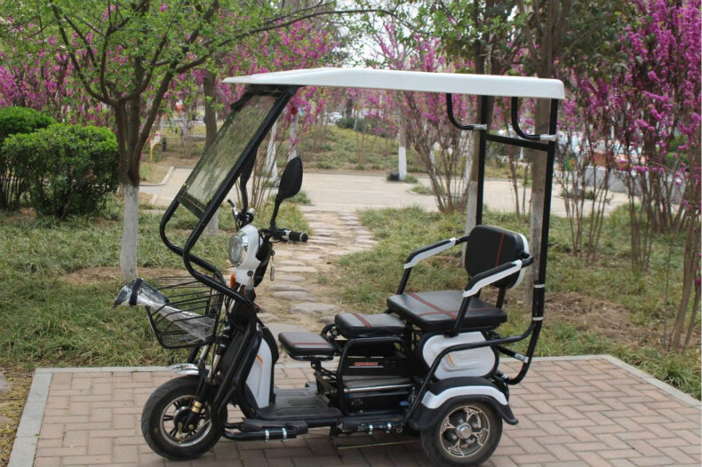 小巴士电动三轮车车棚老年三轮代步车休闲车全封闭雨蓬防晒遮阳棚