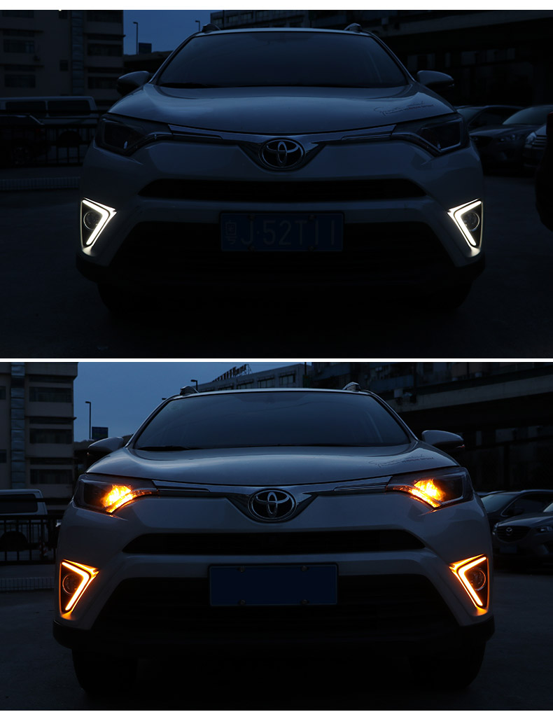 适用于丰田rav4荣放日行灯 16-19款led日间行车灯 改装雾灯示宽灯 16
