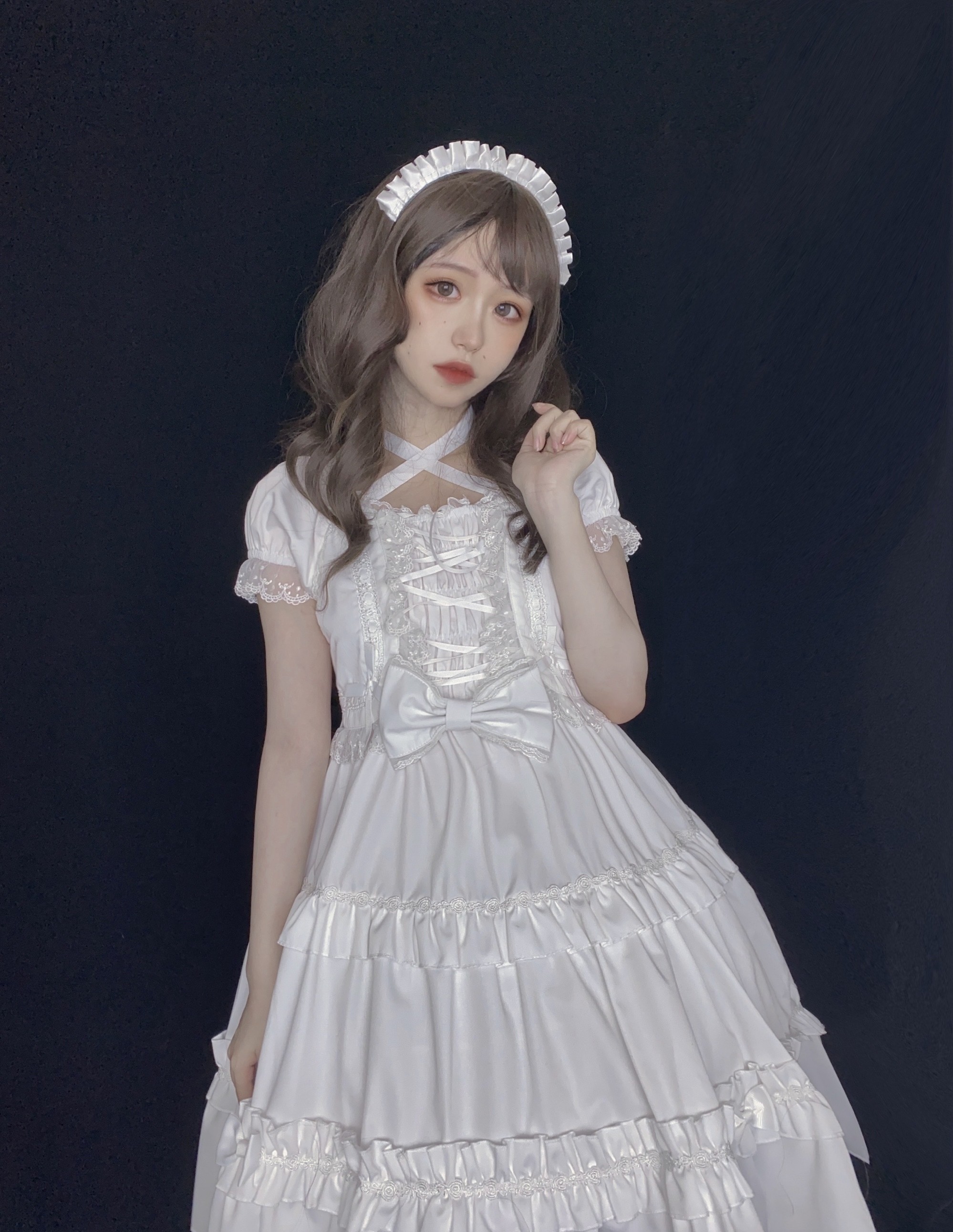 洛丽塔裙子成人夏日茶会洛丽塔op春夏连衣裙公主裙lo裙甜美 森女黄 s