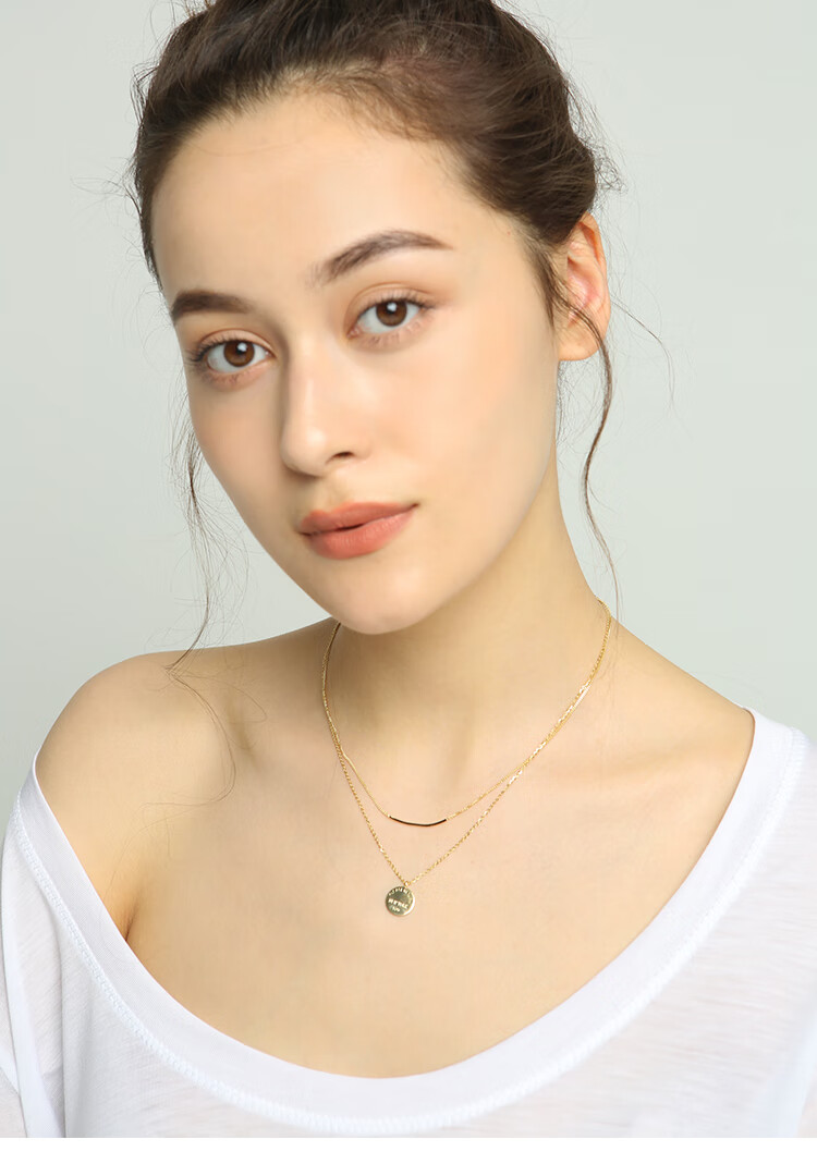 兮小狸s925银双层项链女叠戴嘻哈项链欧美字母多层锁骨链ins项链潮网