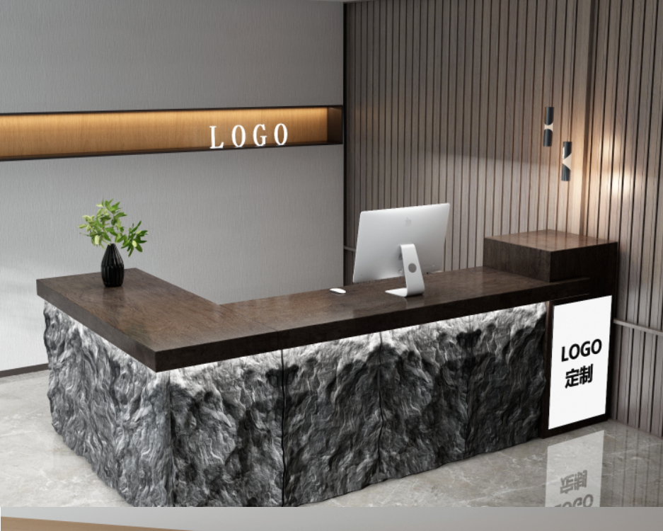 捷时越 新中式茶楼餐厅饭店收银台服装店吧台足浴会所公司前台接待台