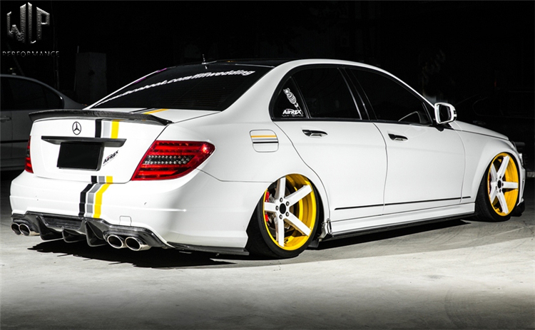 适用于w204奔驰c63改装件碳纤维amg507小包围前唇铲后唇侧裙尾翼后包