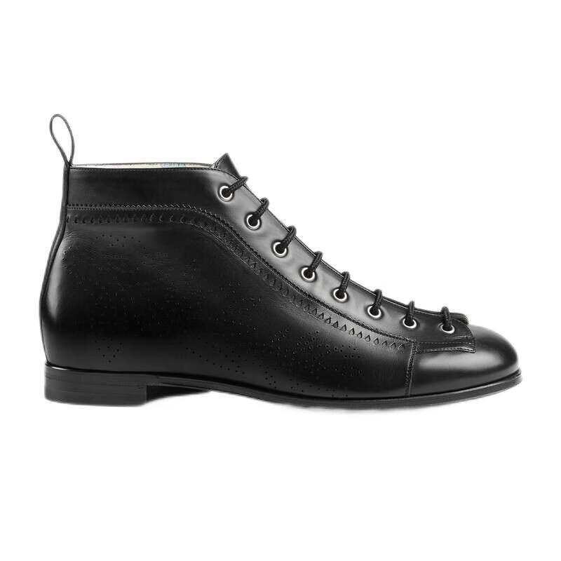 gucci/古驰男鞋低跟布洛克系带短靴皮鞋踝靴 1w600 1000预售 42【图片