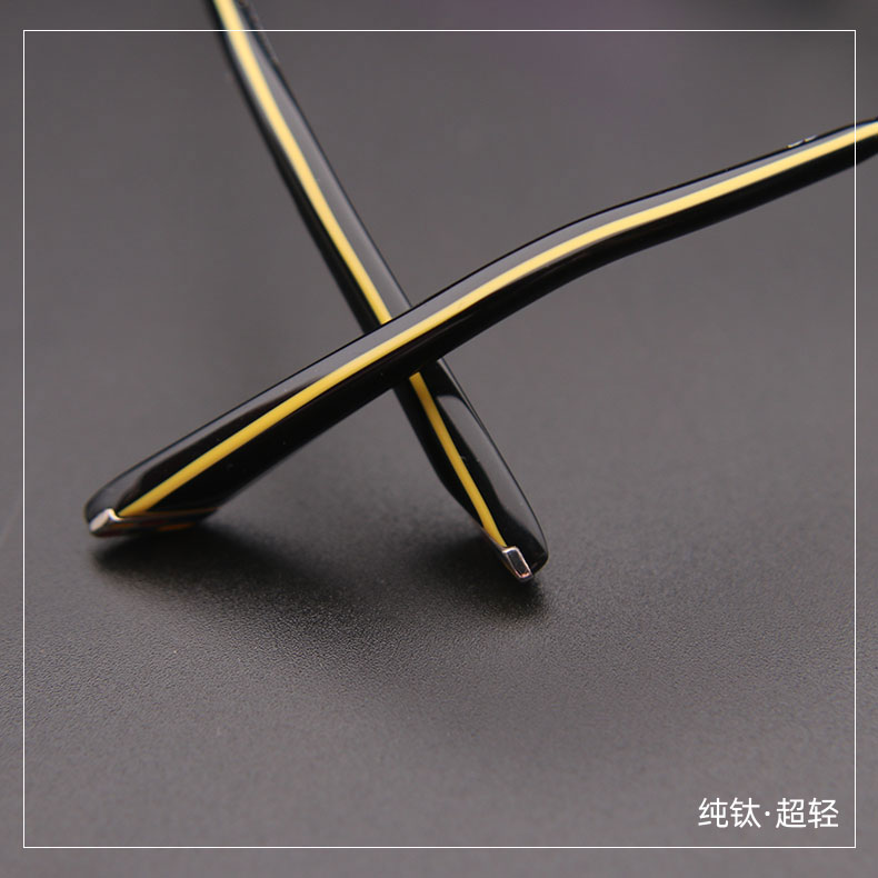 cadillac凯迪拉克眼镜框无框纯钛超轻近视镜架男士商务型方形055 亮