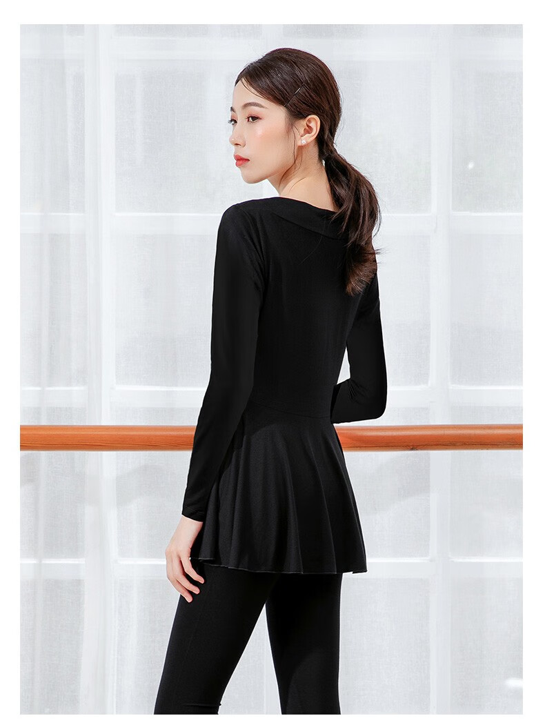 索帕菲supafev领舞蹈练功服连衣裙上衣黑色古典民族舞教师跳舞衣服