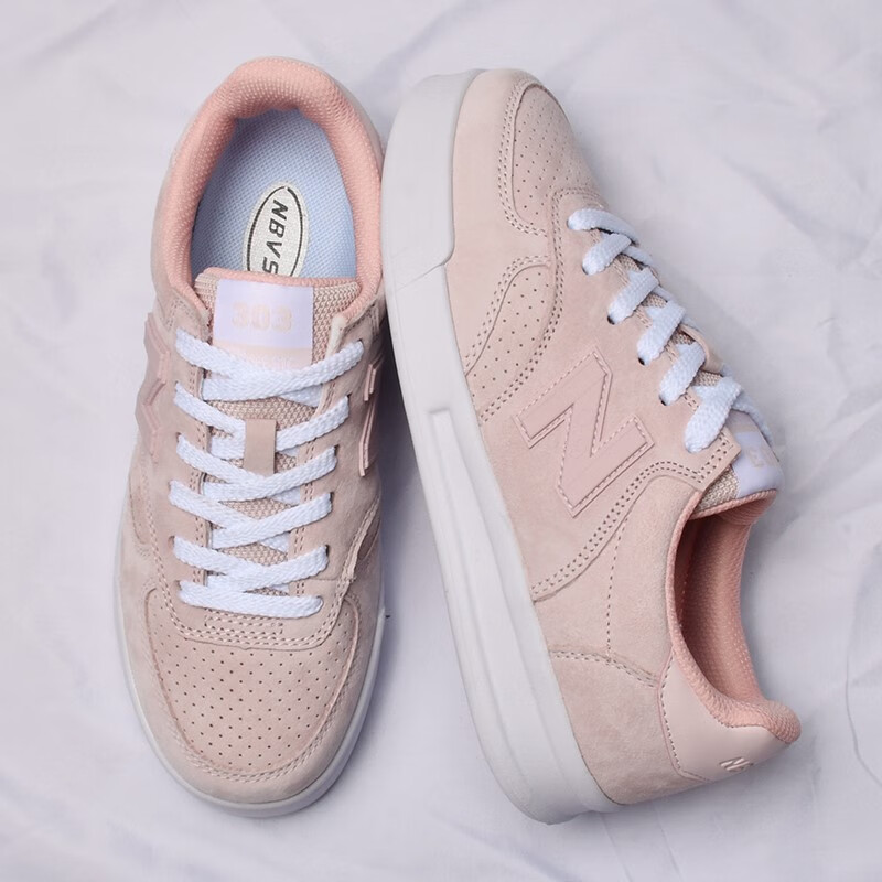 新百伦女鞋303运动板鞋男防滑皮面300休闲帆布鞋潮 新百伦303-深灰黑