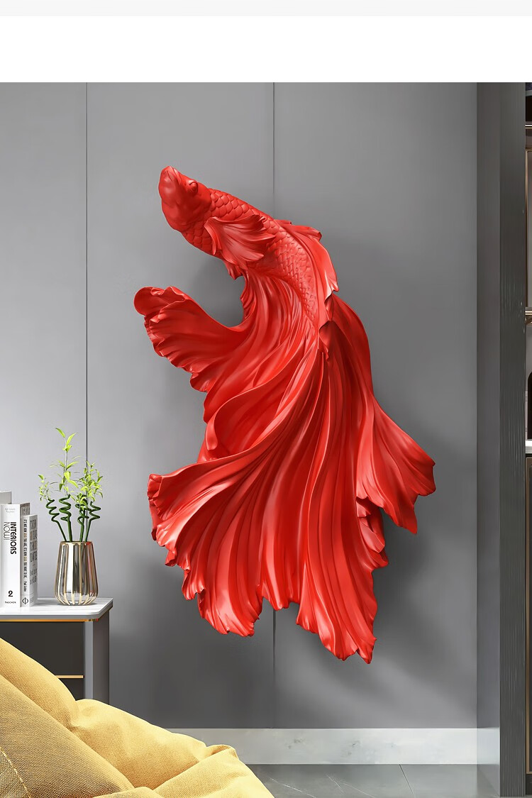 搜可鱼壁饰壁挂客厅墙面装饰品现代轻奢沙发背景墙挂件玄关立体浮雕画