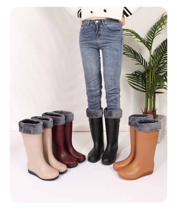 雅鹿雨鞋女士时尚高筒外穿水鞋长筒防水雨靴加厚牛筋底水靴子防滑胶鞋