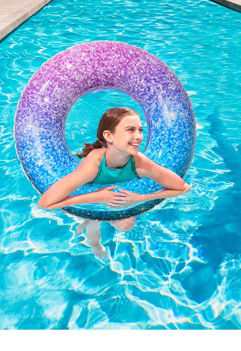 泳池漂浮玩具五角星游泳圈大人单双人ins儿童充气腋下初学 外径90cm