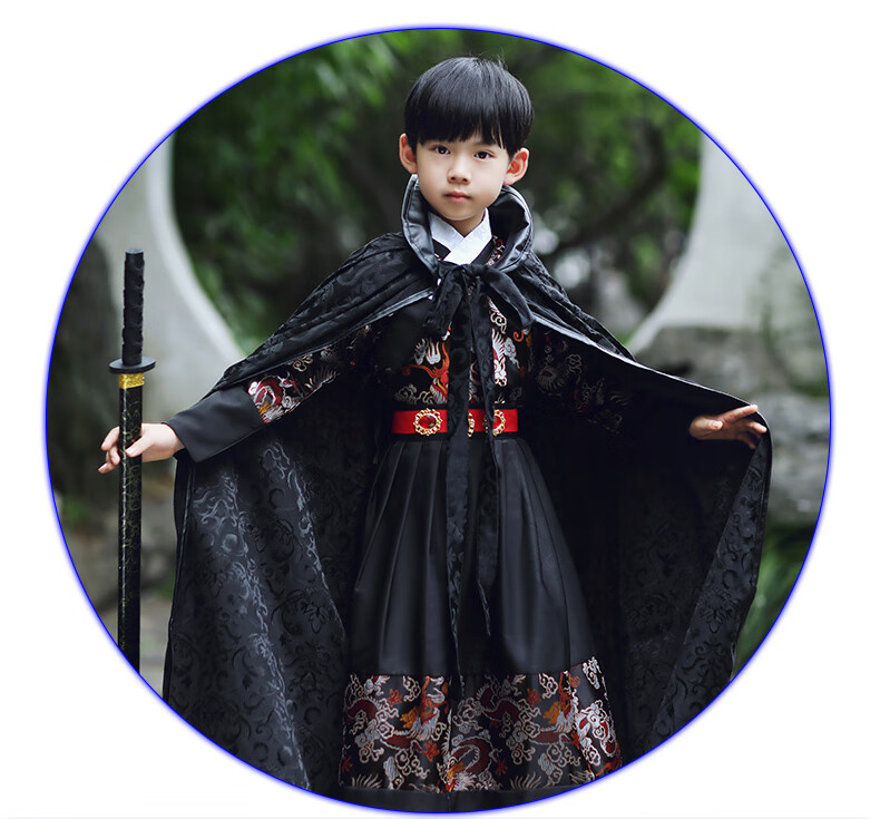 明朝锦衣卫飞鱼服绣春刀服装儿童明制汉服春秋中国风男童古装飞鱼小