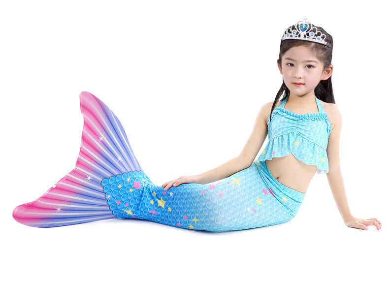 美人鱼服装 美人鱼尾巴泳衣衣服儿童美人鱼尾巴套装女夏季宝宝游泳衣