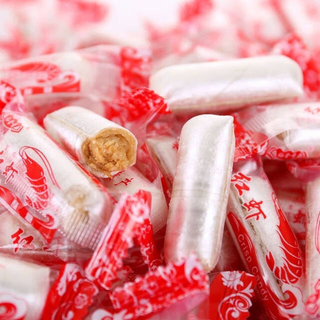 大连特产大连风味虾糖大虾酥糖金佰利80后怀旧零食婚礼糖250g1袋