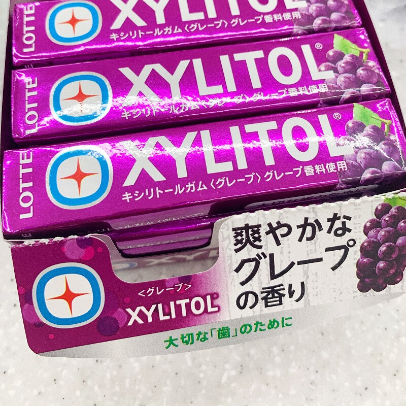 日本乐天lottexylitol木糖醇护牙清新薄荷口香糖14粒入条状应急储备
