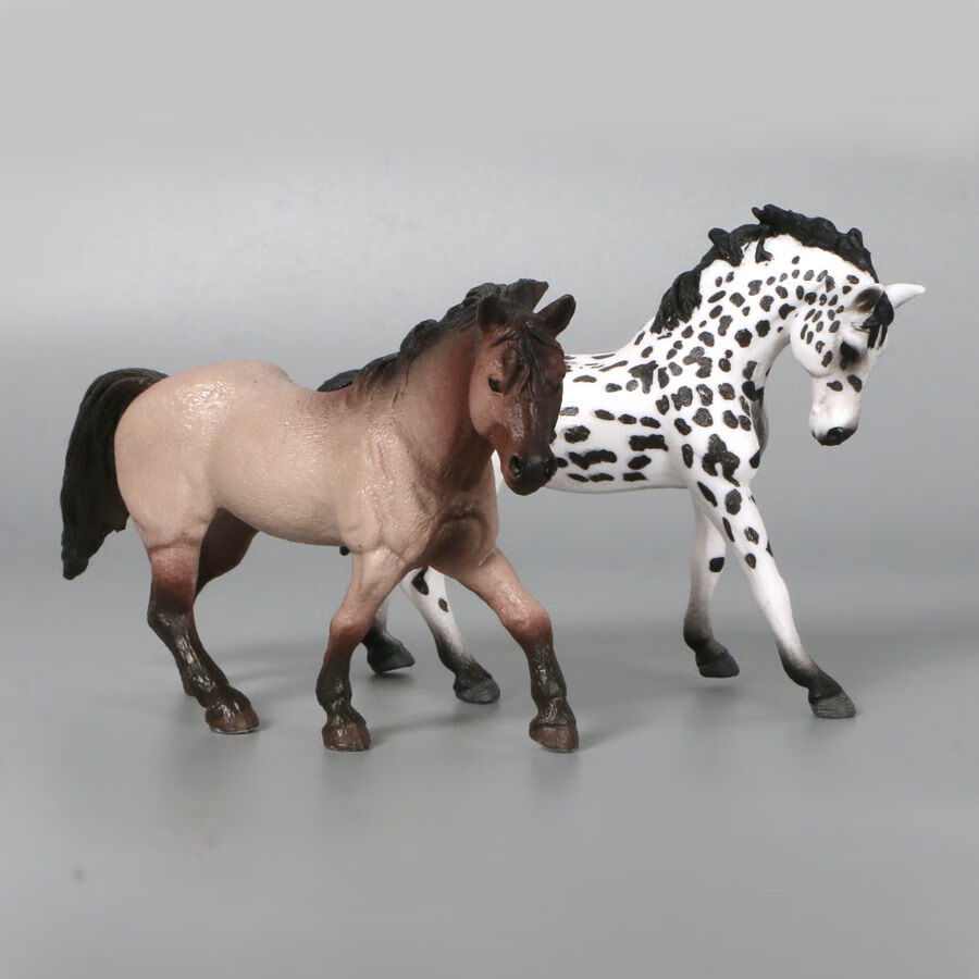 儿童仿真动物马模型白马夸特马套装野生动物玩具摆件马男礼物收藏套装