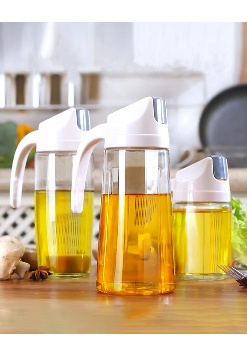玻璃油壶家用防漏油瓶厨房自动开合带盖调味料瓶油醋瓶油罐壶厨房用品