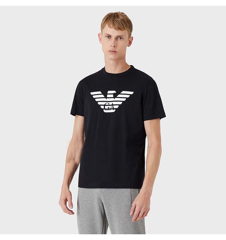 emporio armani阿玛尼男装t恤奢侈品男装短袖t恤 时尚简约修身圆领棉