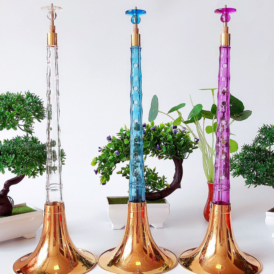 演奏级舞台演奏唢呐塑料唢呐透明王伟管乐唢呐 降a调 蓝色【图片 价格