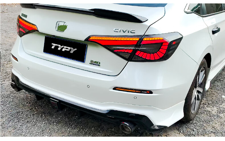 适用于十一代思域尾灯总成改装龙鳞尾灯led后尾灯流光转向灯 11代思域