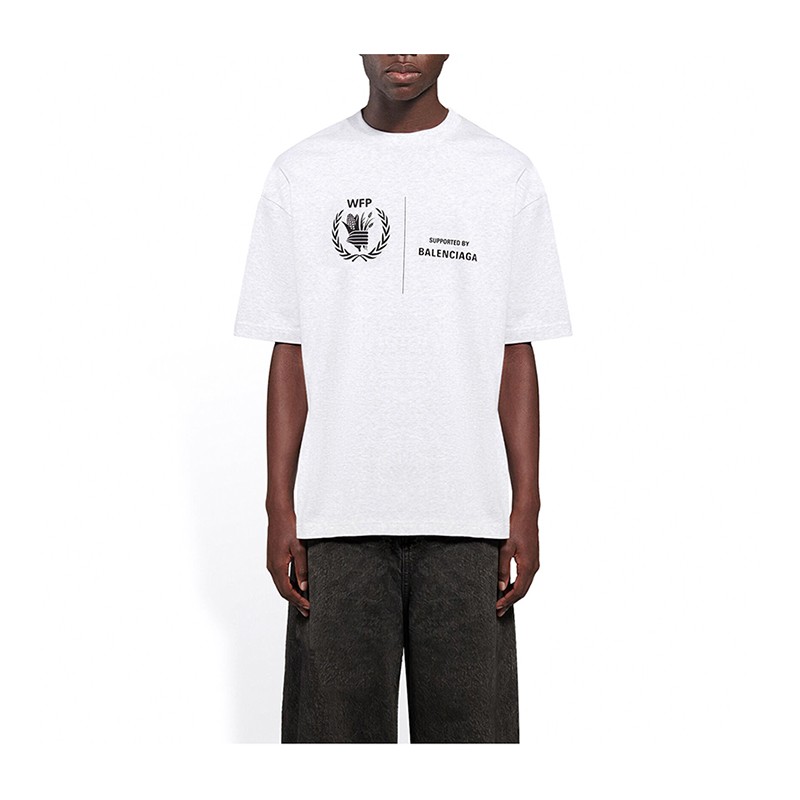 七夕情人节礼物balenciaga巴黎世家男装t恤圆领短袖印花复古平纹针织