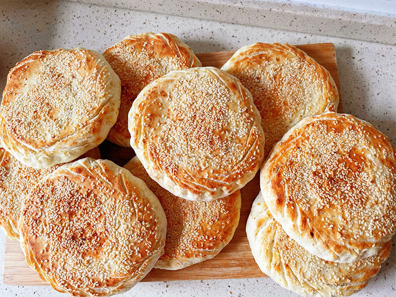 河南大烧饼五香吊炉烧饼火烧葱香油酥芝麻烧饼千层饼清真早点 五香味