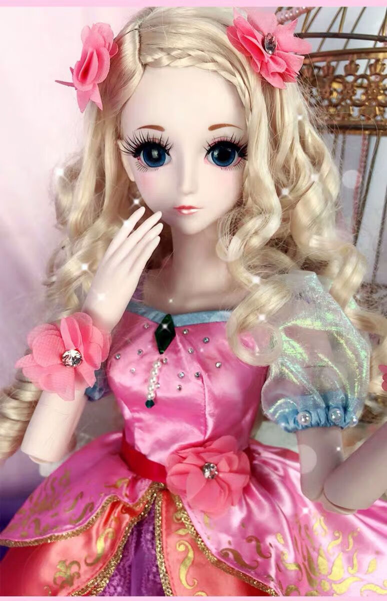 叶罗丽娃娃60cm冰公主灵公主孔雀齐娜白光莹bjd关节娃娃玩具齐娜2衣1