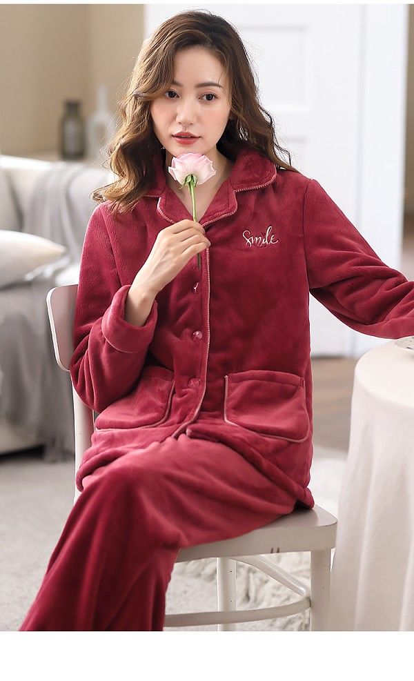 英蔚睡衣冬季款家居服冬天冬装套装67068粉色xl建议125140斤