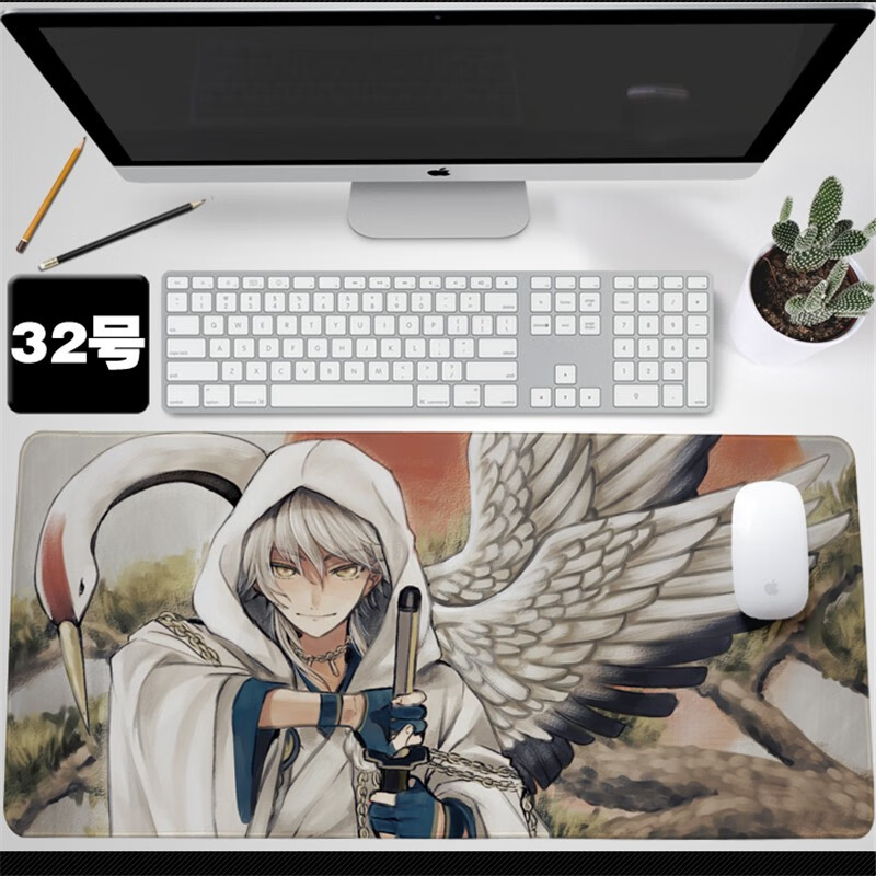国永小狐丸刀剑乱舞鼠标垫机械键盘垫加厚锁边 来图定制 800x300x3mm