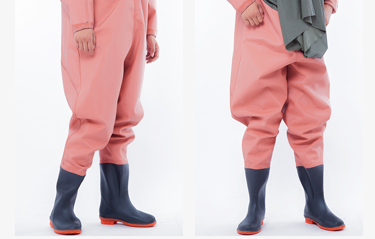 雨裤抓钓鱼衣服耐磨加厚橡胶下水裤捕钓捉鱼防电水叉潜防水服涉水雨鞋