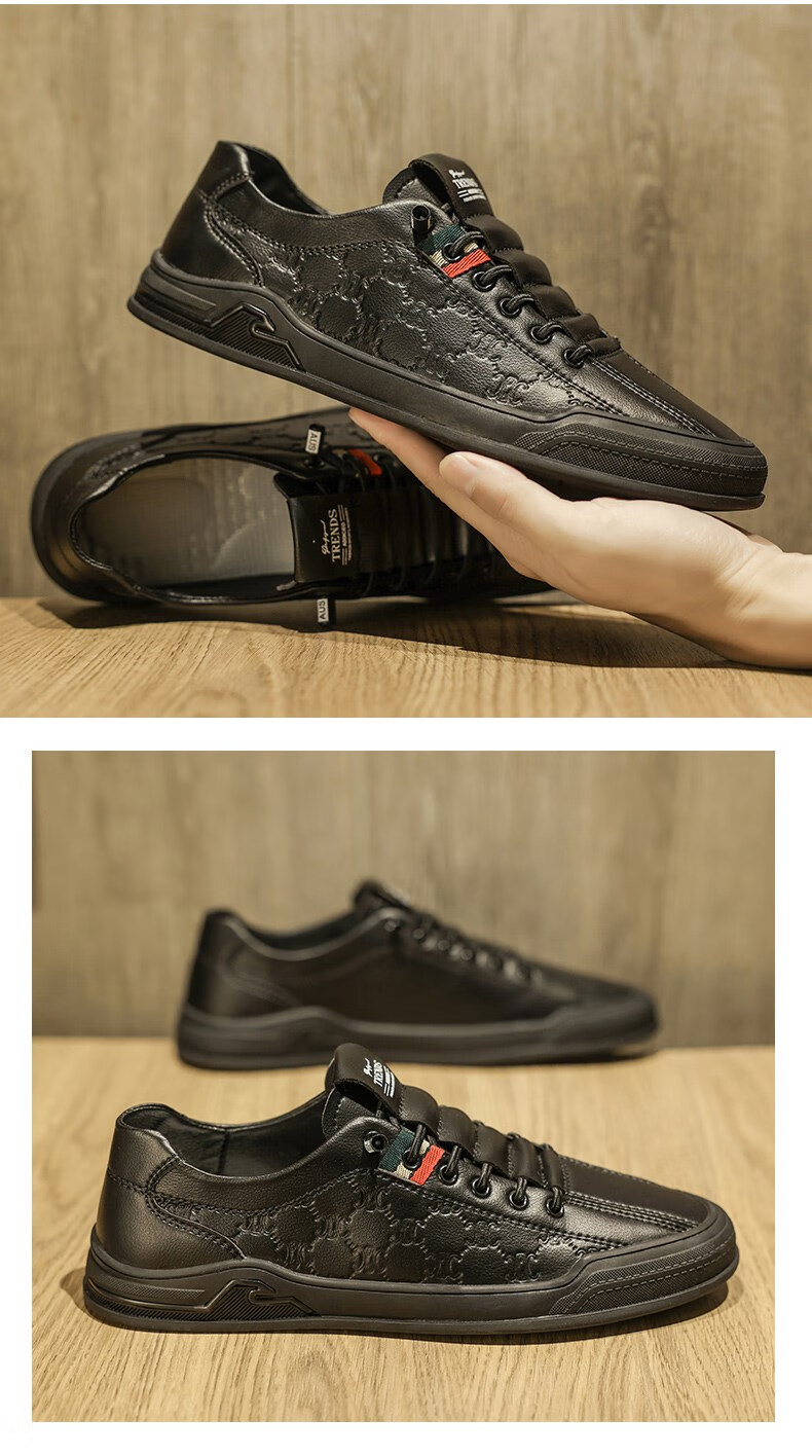 caldicekris中国ck欧洲站男鞋四季印花西装黑色板鞋英伦年轻款皮鞋免