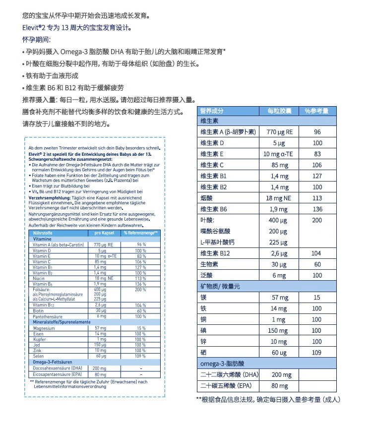 爱乐维成分含量表图片